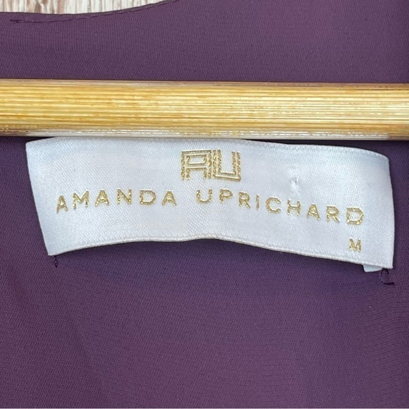 Amanda Uprichard‎ Purple Ruffle V-Neck Dress Size Medium Women - Picture 11 of 12